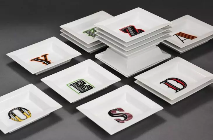 The collection consists of 27 porcelain trays