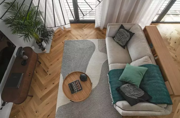 A special corner was created in the living room for plants
