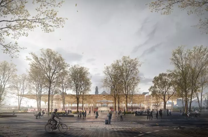 Nový Hlavák in Prague - visualization of the view of Vrchlického Sady park