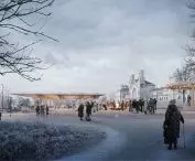 Nový Hlavák in Prague - view from the park, visualization 
