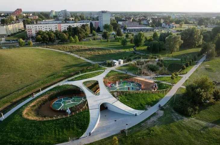 Tychy: Water playground in Jaworek Park