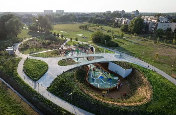 Tychy: Water playground in Jaworek Park