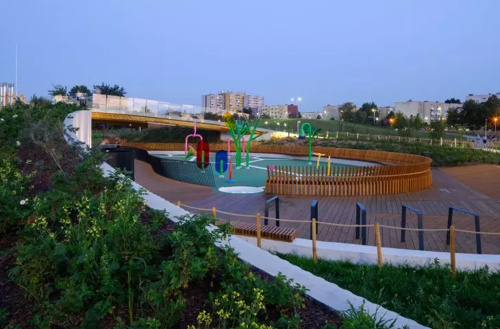 Tychy: Water playground in Jaworek Park