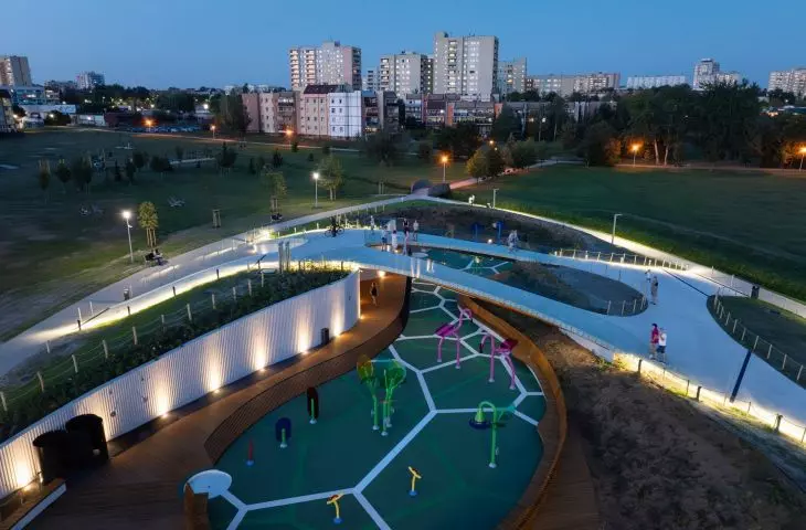 Tychy: Water playground in Jaworek Park
