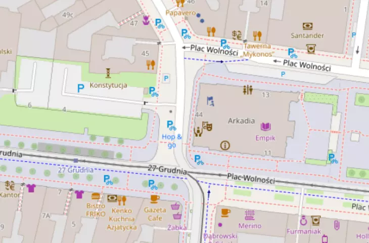 27 Grudnia Street and Wolności Square in Poznań