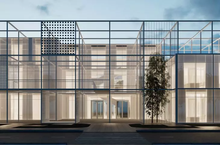 exterior visualization, entrance area