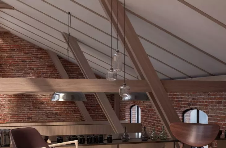 workshop attic, tasting and relaxation area