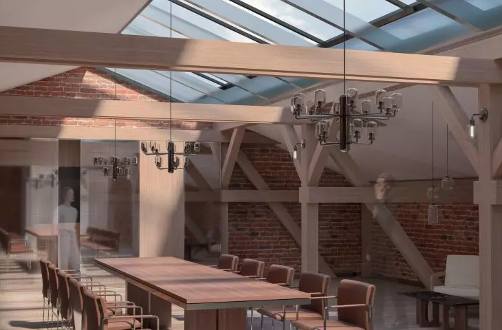 Attic, view of the conference room