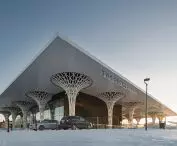 The architects were keen that the building should not dominate its surroundings with its scale