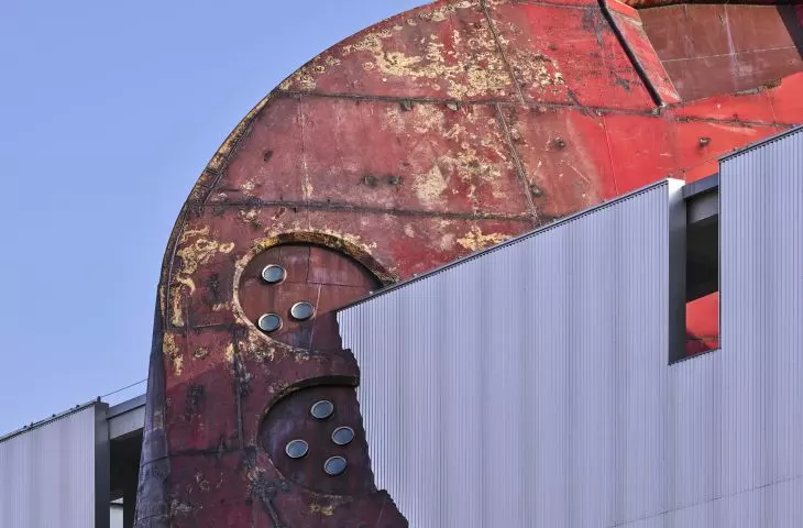  Church on Yeongjongdo Island - close-up of the bow of the ship 