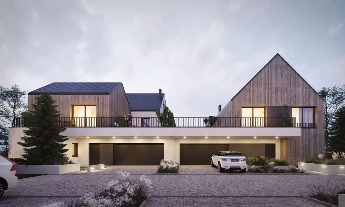 Osiedle domów Zendo Wilanów, © Grupa Plus Architekci