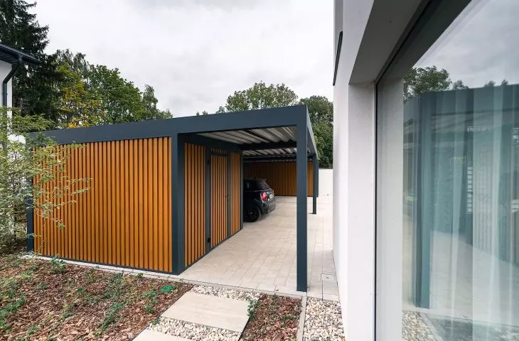 Carport with utility room