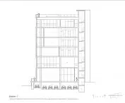 Urban Lining building in Gangdong district - longitudinal drawing of the facade 