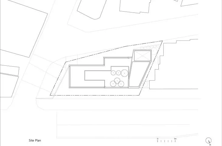 Urban Lining building in Gangdong district - site plan 