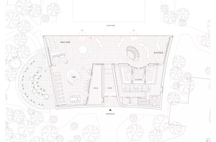 Pawilon Nicolasa Ruinarta w Reims, w Szampanii — rzut 