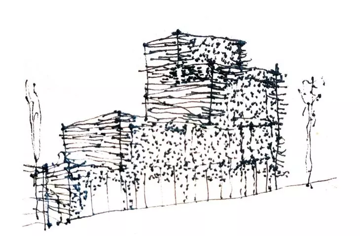 Thailand's Modern Aluminium Museum (MoMA) - sketch of the building 