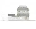 Apartamentowiec Arborescence w Angers, we Francji — rysunek elewacji 