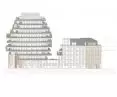 Apartamentowiec Arborescence w Angers, we Francji — rysunek elewacji 