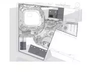 Apartamentowiec Arborescence w Angers, we Francji — plan zagospodarowania terenu 