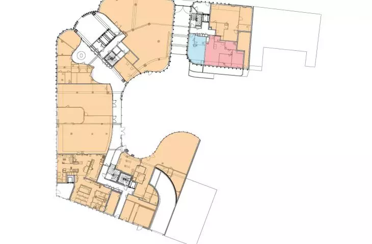 Apartamentowiec Arborescence w Angers, we Francji — rzut parteru 