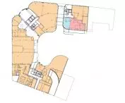 Apartamentowiec Arborescence w Angers, we Francji — rzut parteru 