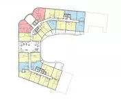 Apartamentowiec Arborescence w Angers, we Francji — rzut pierwszego piętra 