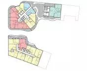 Apartamentowiec Arborescence w Angers, we Francji — rzut trzeciego piętra 