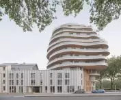Apartamentowiec Arborescence w Angers, we Francji — widok od strony ulicy 