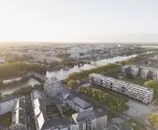 Apartamentowiec Arborescence w Angers, we Francji — widok z lotu ptaka 