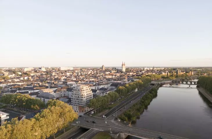 Apartamentowiec Arborescence w Angers, we Francji — widok z lotu ptaka 