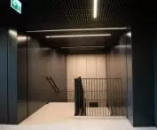 Marc-Ok fire curtain gate of Generation Park in Warsaw, Poland