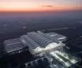 Nanchang East Station - aerial view of the steel roof structure 