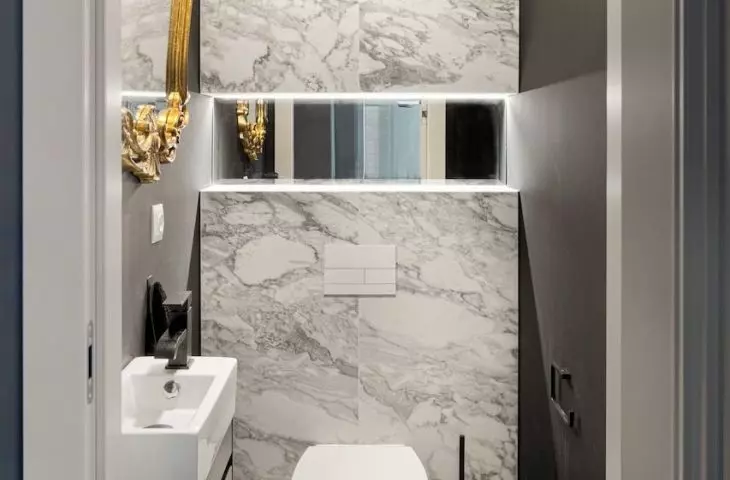 Decorative mirror adds elegance and warms the space