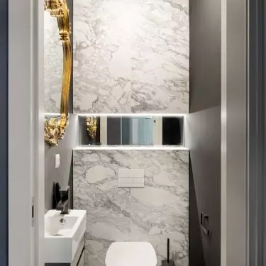 Decorative mirror adds elegance and warms the space