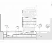 LCI Education campus in the Poblenou district of Barcelona - cross-section of the building 