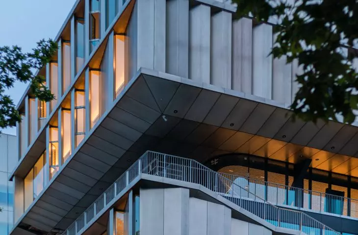 LCI Education campus in Barcelona's Poblenou district - the building stands out for its austere aesthetics 