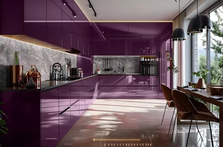 Furniture finished in high gloss