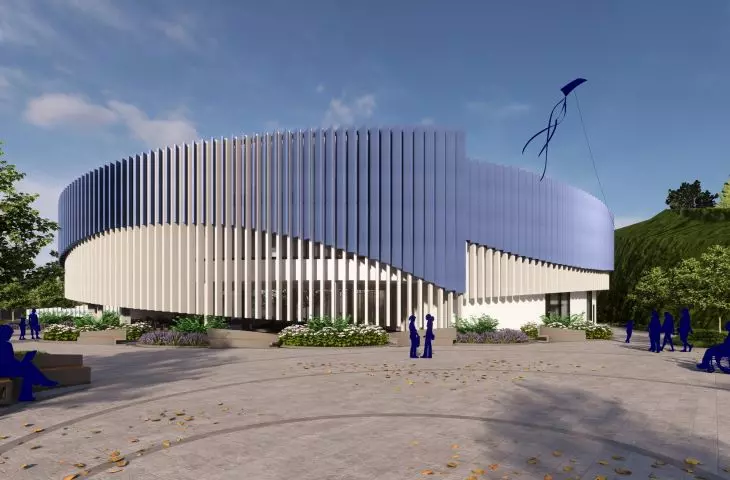 widok od strony placu przed budynkiem