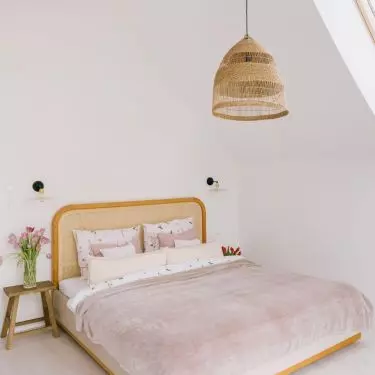 The bed was located where the ceiling is highest