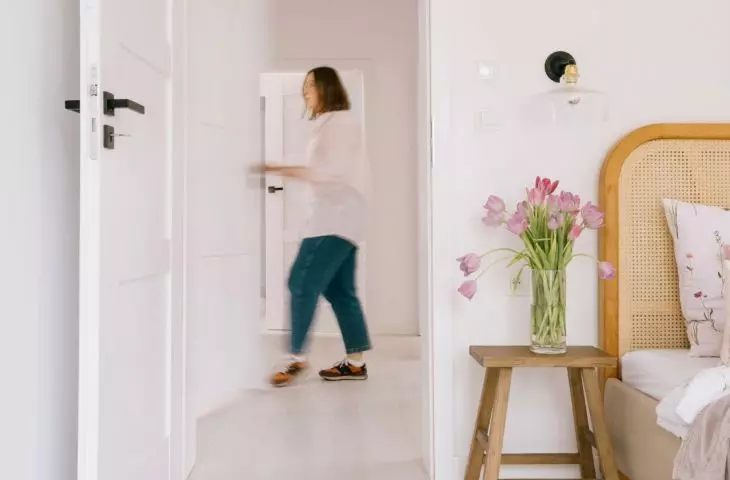 The bedroom is located in the attic