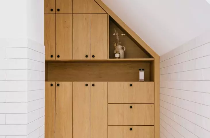 The space under the slant has been used for the development