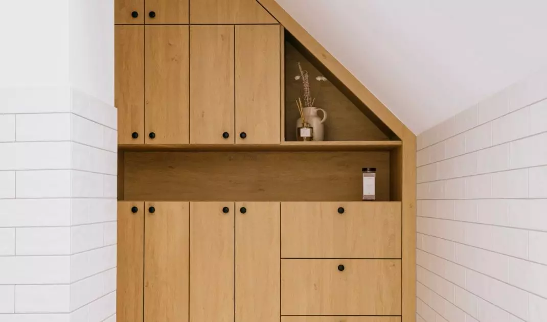The space under the slant has been used for the development