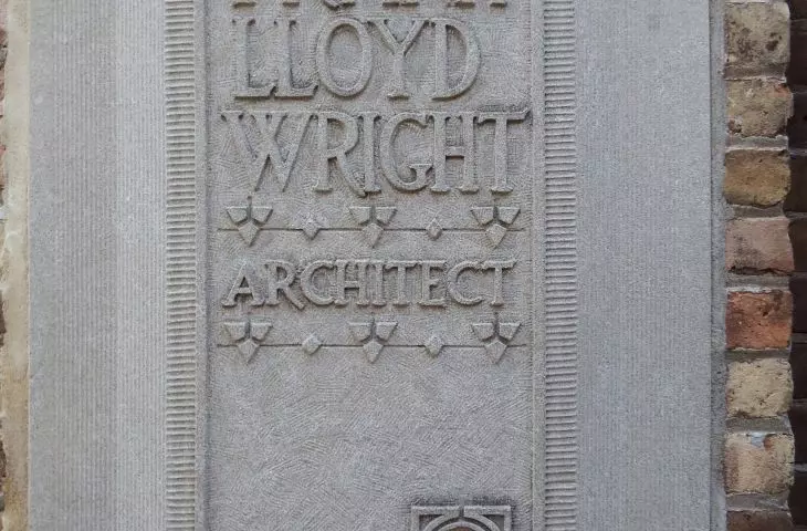 plaque on the walls of Frank Lloyd Wright's home and studio