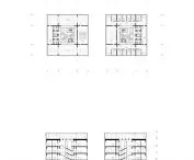 floor plan +4, longitudinal section