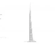 Burj Khalifa (czyt. Burdż Chalifa) – przekrój budynku 