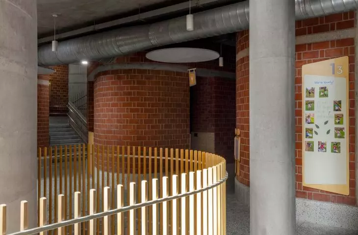Healthy Planet School in Noida - the interior features flowing lines 