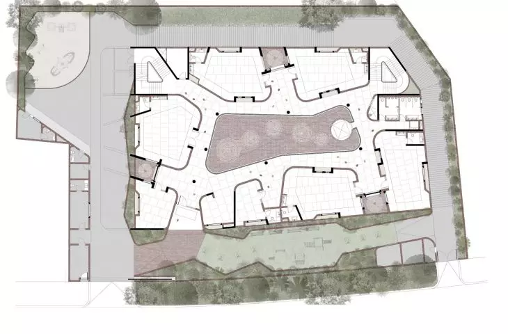 Healthy Planet School (pol. Szkoła Zdrowa Planeta) w Noidzie – rzut budynku 