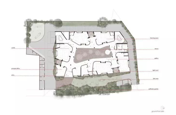 Healthy Planet School (Polish: Healthy Planet School) in Noida - building projection 