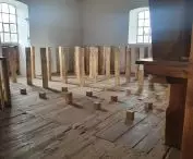 Adaptation of the mill in Dorohucza for cultural and educational purposes, in the picture an installation by artist Izabela Myszka