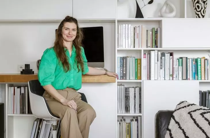 In the living area there is also a separate workspace